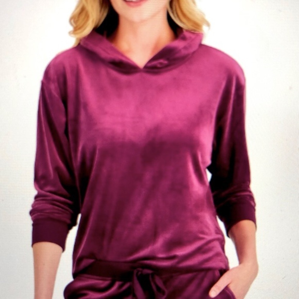 Alfani Velvet Pullover Hoodie Purple XS NWT